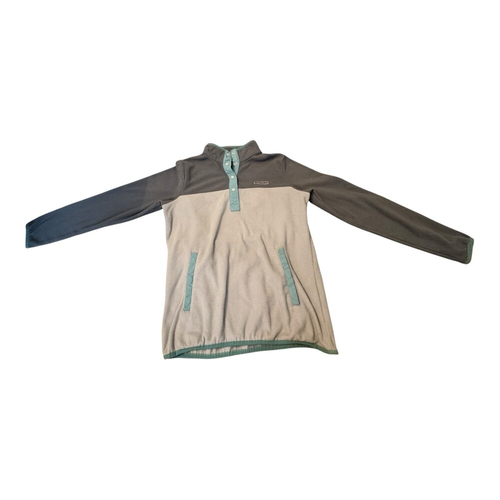 Columbia Helvetia 1/2 Half Snap Fleece Size M Gray/teal  Pullover